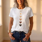 T-shirt en coton avec motif cœur ombré