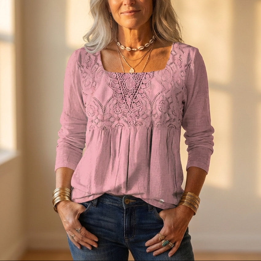 Tuniek met kant en knoopdetail
