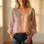 Blouse Met Bloemenborduurwerk