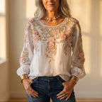 Blusa Con Bordado Floral