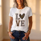 T-shirt en coton avec motif cœur ombré