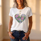 T-shirt en coton avec motif cœur ombré