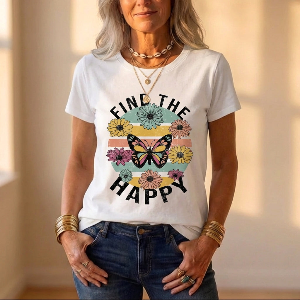 T-shirt in cotone con grafica a cuore Ombre