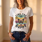 Katoenen T-shirt met Ombre-hartafbeelding