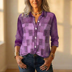 Overhemd met patchwork en knoop aan de voorkant