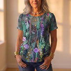 Top con estampado floral y de remolinos